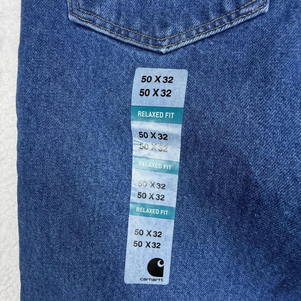 Carhartt B17 DST Relaxed Fit Tapered Leg Jeans‎ Mens 50x32 Dark Stone Blue NWT